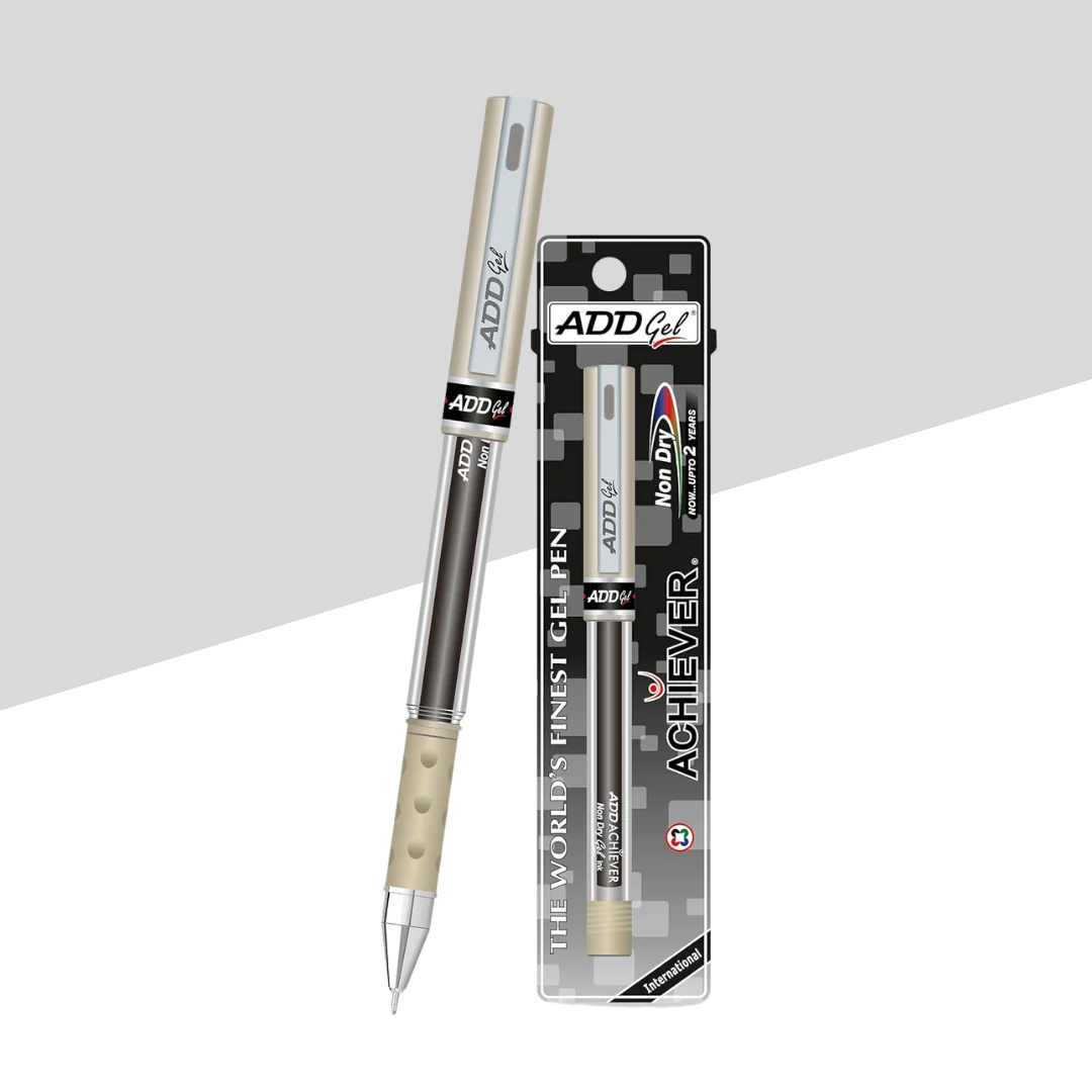 ADD GEL Achiever Non-Dry Gel Pen- Black (Pack of 1)
