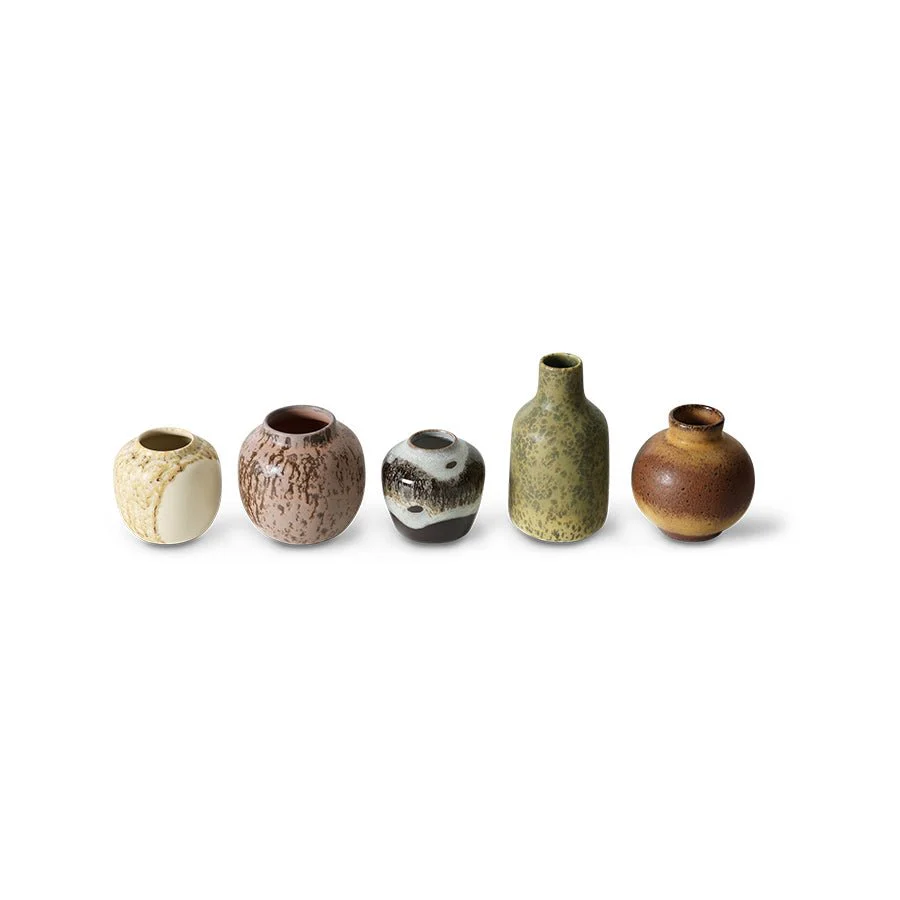 70s ceramics: small vases pursuit, set of 5 - Image 4